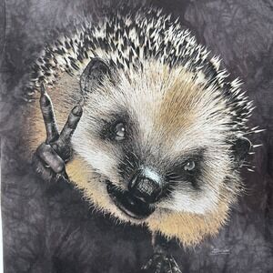 The‎ Mountain Men's M Hedgehog Peace Sign Graphic Tie-Dye T-Shirt Casual Rare